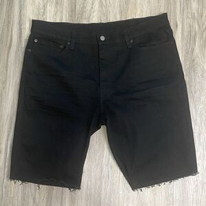 Levis 511 Women's Raw Hem Black Bermuda High‎ Rise Jean Shorts Size 38